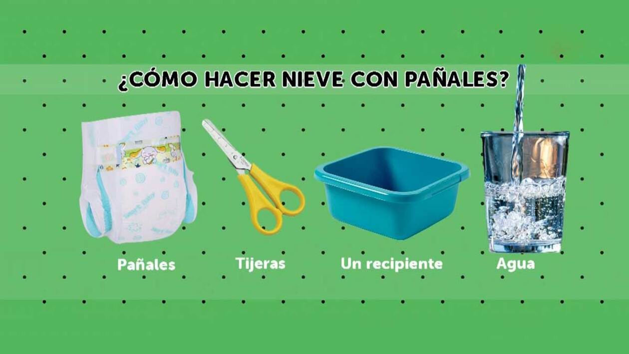 Nieve artificial con pañales