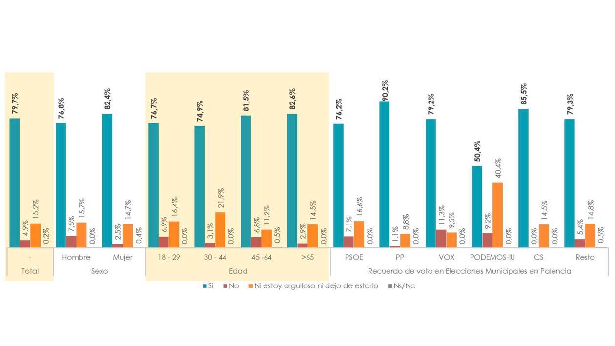El 80% de los palentinos se siente orgulloso de vivir en Castilla y León